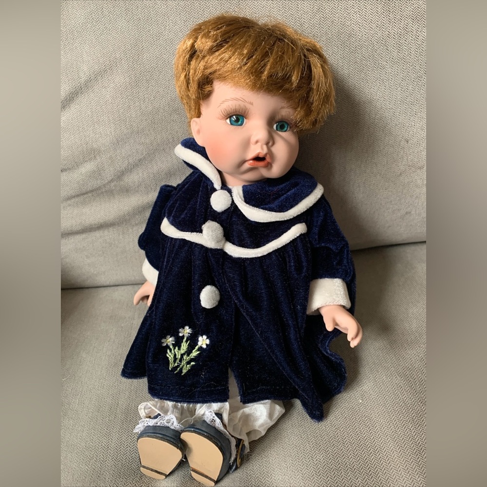 Vintage Porcelain Doll by Tuss, Inc - Short-haired Strawberry Blonde Redhead